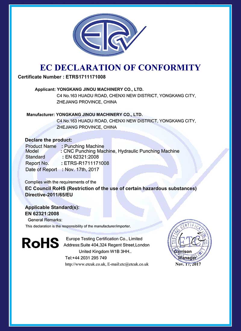 临沂RoHS Certificate